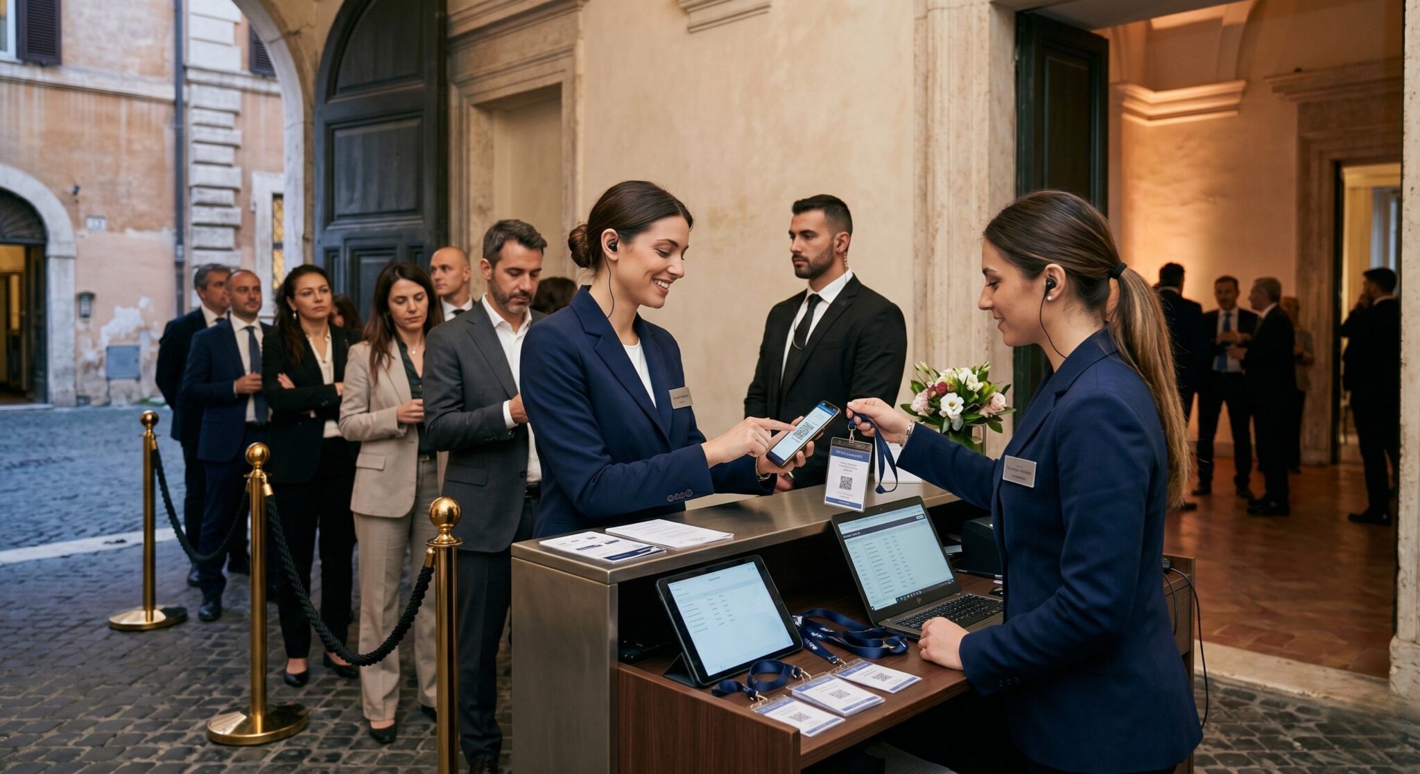 Hostess, accrediti e controllo accessi per eventi a Roma: quando servono davvero in una location